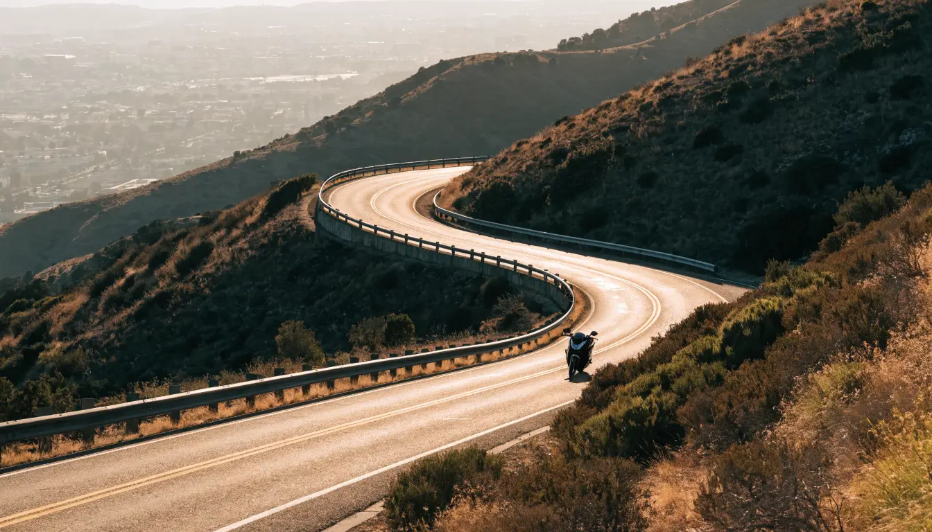 Motorcycle riding Foothill Boulevard, where Rancho Cucamonga motorcycle accidents concentrate