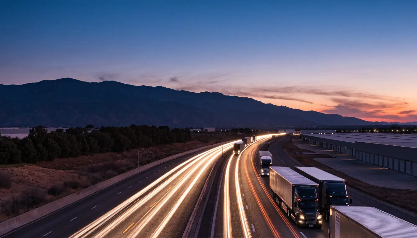 Freight truck traffic on the I-15 corridor through Rancho Cucamonga